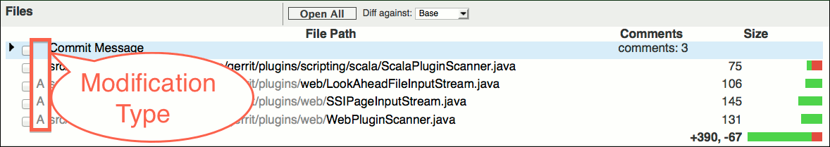 user review ui change screen file list modification type